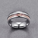 Stylish pure tungsten steel ring for men with unique inlay design and polished finish