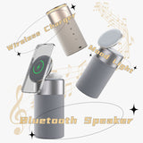 3 in 1 wireless charger for iPhone and AirPods CJD cylindrical Bluetooth speaker and mood light charging stand