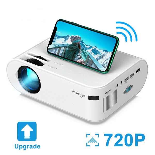 Portable 720p smart projector with phone connection and upgraded features for easy viewing