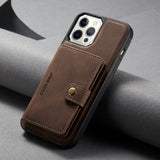 Samsung XR wallet case in brown leather with a button closure and card holder feature