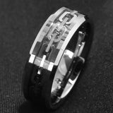 Sleek stainless steel chain ring for men featuring a modern design and polished finish