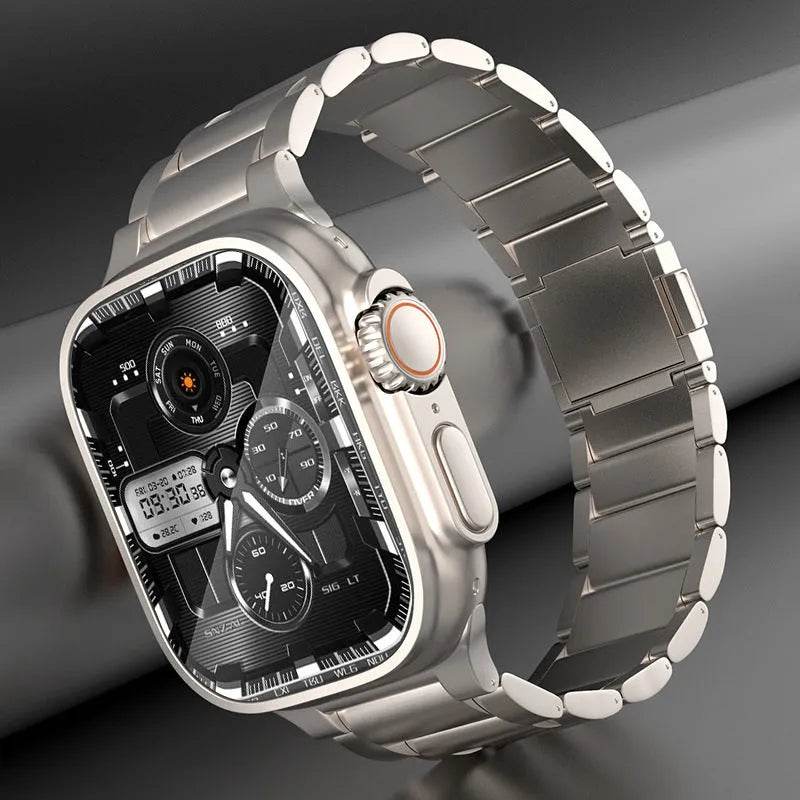 titanium alloy snap smartwatch band with sleek design for modern smartwatches