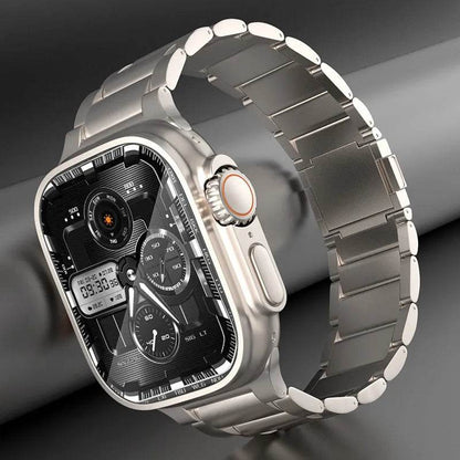 titanium alloy snap smartwatch band with sleek design for modern smartwatches
