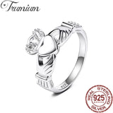 925 sterling silver Irish promise ring for women featuring a heart and knot design