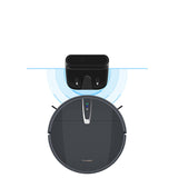 ultra-thin robot vacuum cleaner with sleek design and charging dock for automated cleaning