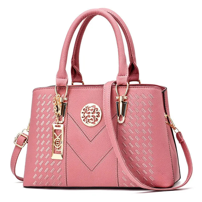 Stylish pink business messenger shoulder bag for women with elegant design and premium details