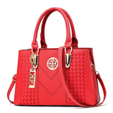 Stylish red Dsers business messenger shoulder bag for women with elegant design and gold accents