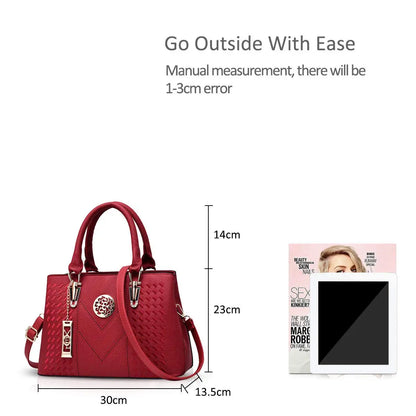 Stylish red business messenger shoulder bag for women with spacious interior and elegant design