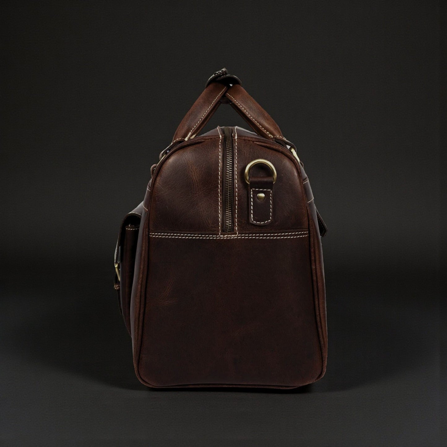 The Voyager Duffle — Brown Full-Grain Distressed Canadian Leather Duffle Bag