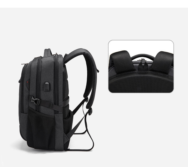 water-repellent business travel backpack with padded straps for comfort and support