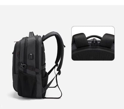 water-repellent business travel backpack with padded straps for comfort and support