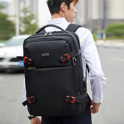 water-repellent business travel backpack with multiple compartments and stylish design for professionals