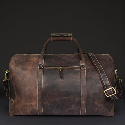 The Wayfarer Bag — Brown Full-Grain Canadian Leather Duffle Bag