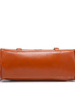 Stylish women's PU leather laptop handbag with a sleek design and sturdy handles