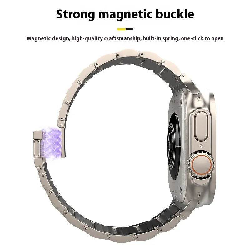 Women's titanium alloy snap watch strap with a strong magnetic buckle and high-quality craftsmanship