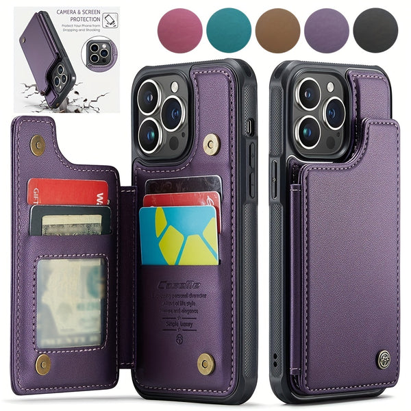 Leather Wallet/Case for iPhone 15, 14, 13, 12, 11 Pro Max, SE, SE2, SE3, XR, XS Max, 8 & 7+