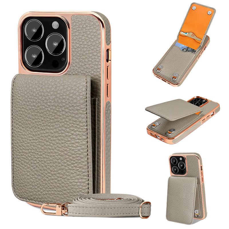 iPhone 14/14-Pro/14+/14-Pro-max|Other Models|Litchi-pattern Lanyard Case/Wallet - StoreFour