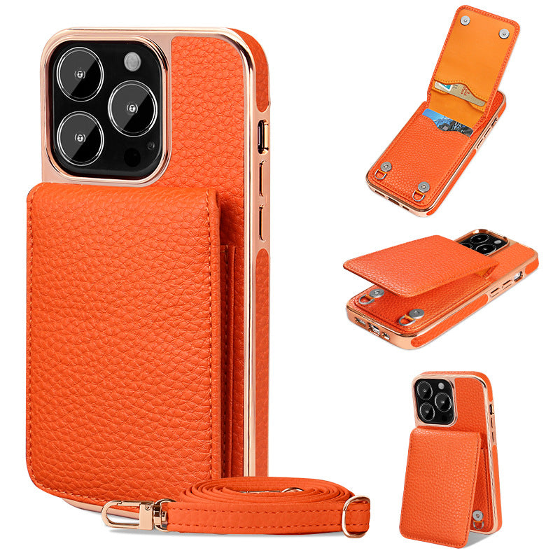iPhone 14/14-Pro/14+/14-Pro-max|Other Models|Litchi-pattern Lanyard Case/Wallet - StoreFour