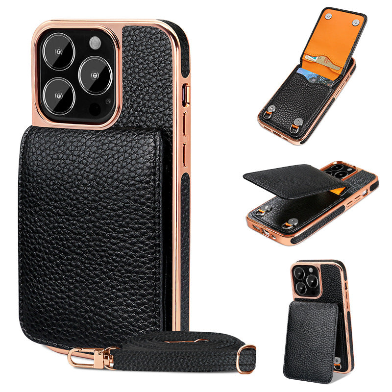iPhone 14/14-Pro/14+/14-Pro-max|Other Models|Litchi-pattern Lanyard Case/Wallet - StoreFour